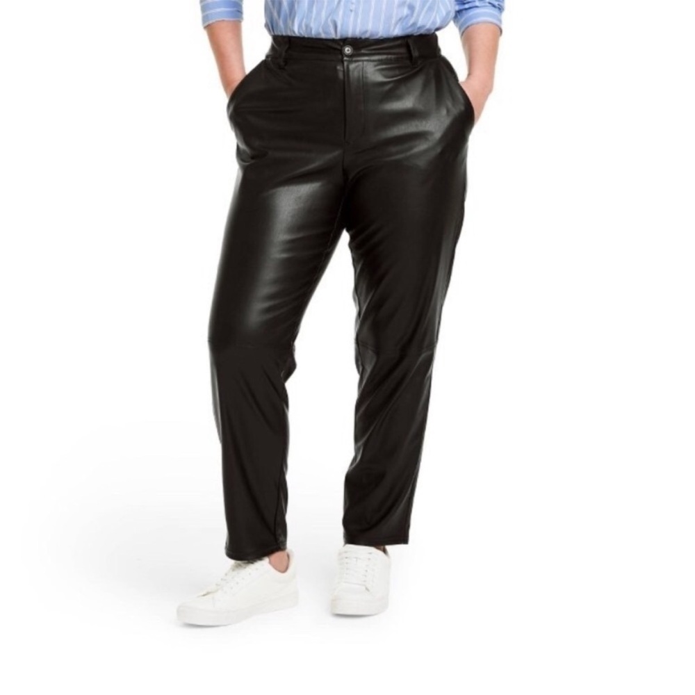 Nili Lotan x Target Faux Leather High Rise Ankle Skinny Pants Black Sz 4 - Picture 14 of 14